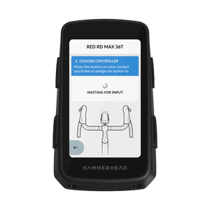 Hammerhead Karoo 3 GPS bike computer—front view on 31.8mm mount