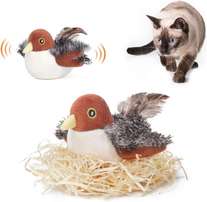 flapping sandpiper cat toy—front view, wings extended