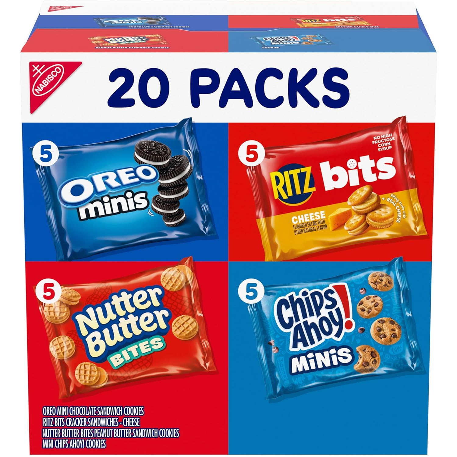 Nabisco Classic Mix Variety Pack Snacks – Assorted Cookies & Crackers, 40 Count