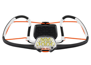 Lightweight Petzl IKO CORE headlamp with CORE battery front angle